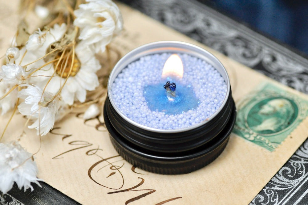Shimmery Loose Beads Candle | Mini Blue - Backtozero B20 - Blue, candle, granulated candle, loose beads, newarrivals, pearled candle, shimmery