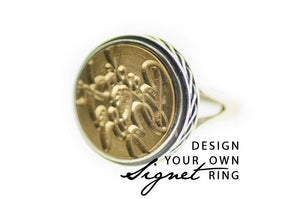 Design your own 15mm Classic Signet Ring - Backtozero B20 - 15c, 15mm, 15mm ring, accessory, bespoke, Custom, customsignet, Design Your Own, her, jewelry, logo, ring, signet ring, size 10, size 5, size 6, size 7, size 8, size 9, wax seal, wax seal stamp