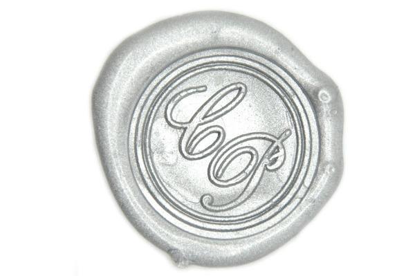 Script Double Initials Wax Seal Stamp - Backtozero B20 - 2 initials, 2initials, Double Initials, genericlonghandle, Initial, Letter, Letters, Monogram, Personalized, Silver, Two initials, Wedding