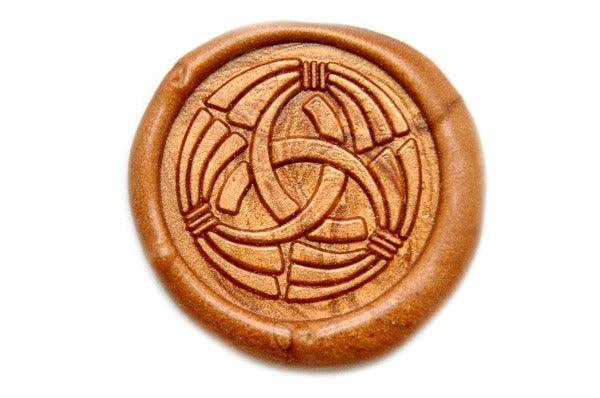 Japanese Kamon Noshi Interlock Deco Wax Seal Stamp - Backtozero B20 - Copper Gold, Deco, Decorative, Japanese, japanese family crest, Kamon, Signature, signaturehandle