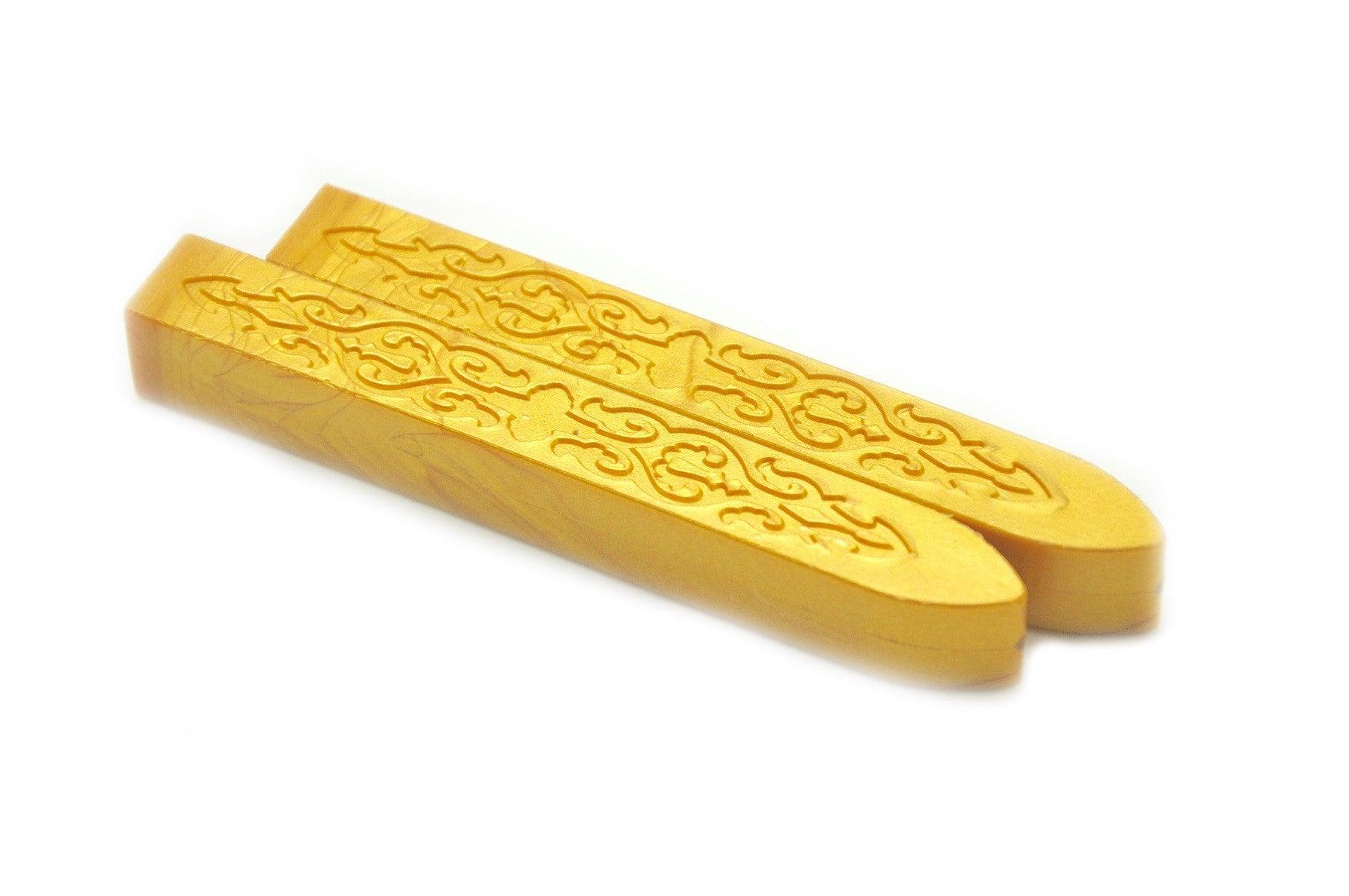 Gold Non-Wick Filigree Sealing Wax Stick - Backtozero B20 - filigree non wick, Metallic, Non-Wick Sitck, Non-Wick Wax, sale, Sealing Wax, Wax Stick