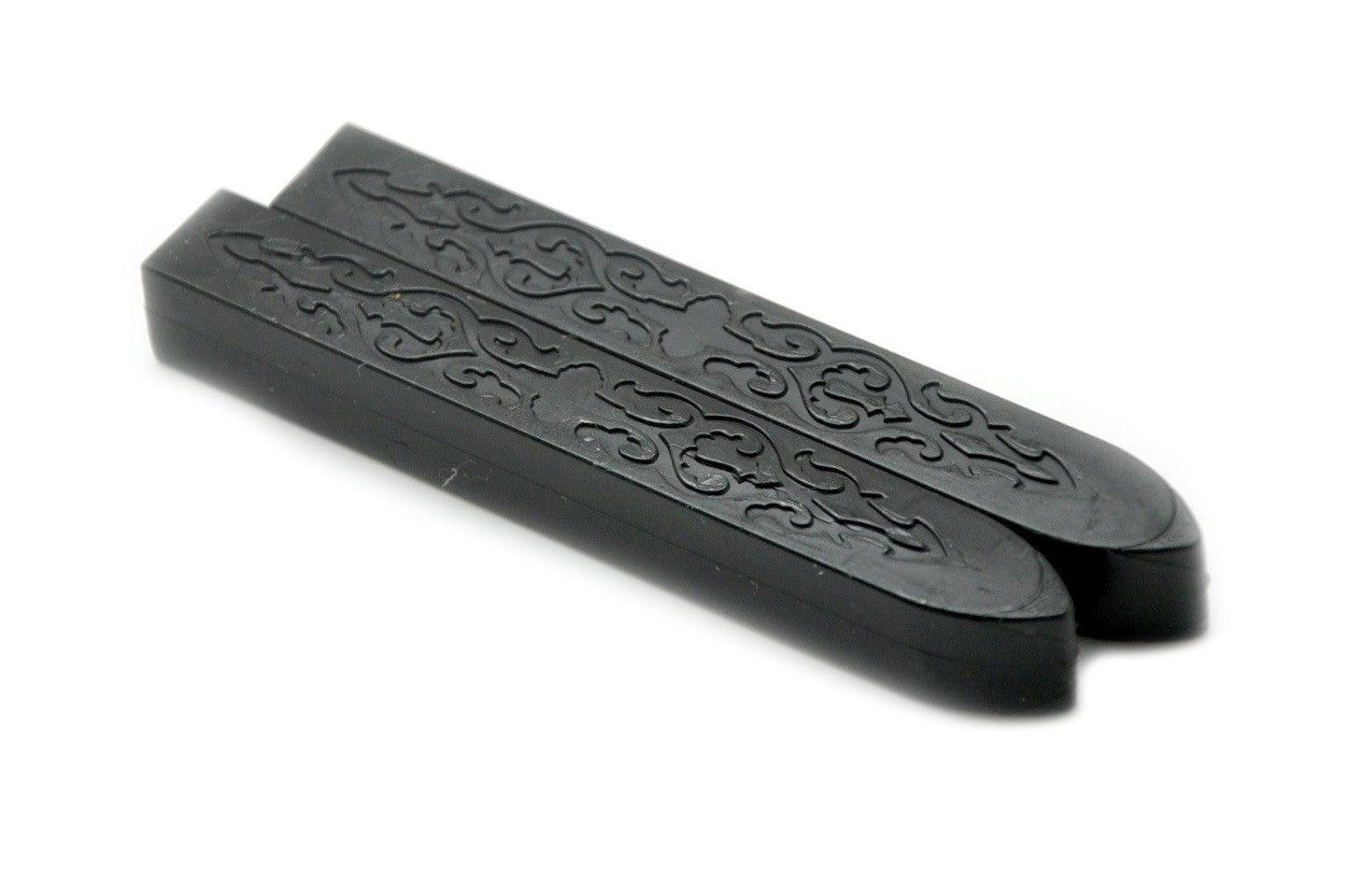 Black Filigree Non-Wick Sealing Wax Stick - Backtozero B20 - Black, Filigree non wick, Non-Wick Sitck, Non-Wick Wax, sale, Sealing Wax, Wax Stick