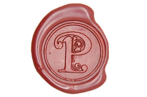 Cursive Initial Wax Seal Stamp - Backtozero B20 - 1 initial, 1initial, Deep Red, genericlonghandle, Letter, Monogram, One Initial, Personalized