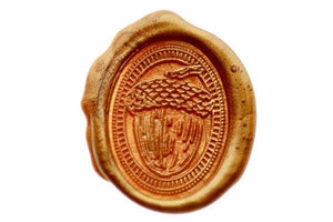 Acorn Portrait Wax Seal Stamp - Backtozero B20 - acorn, Copper Gold, nature, oval, Portrait, Signature, signaturehandle