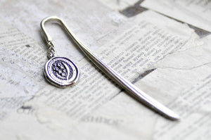 Message Wax Seal Enamel Bookmark | Lily of the Valley | L - Backtozero B20 - book, book accessories, book lover, bookmark, botanic, Botanical, dangle, enamel, Flower, her, lapel, lily of the valley, metal, pendant, Silver, soft enamel, starry