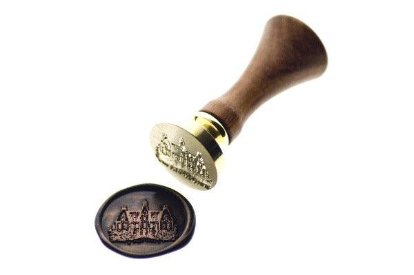 Chateau Sketch Wax Seal Stamp - Backtozero B20 - antique copper, architecture, chapel, chateau, church, copper dust, newarrivals, Signature, signaturehandle, sketch, Wedding