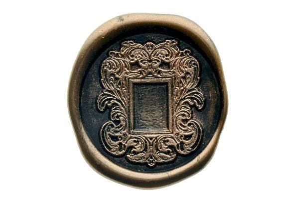 Retro Baroque Frame Wax Seal Stamp | C - Backtozero B20 - black, copper dust, copper powder, frame, retro, Signature, signaturehandle