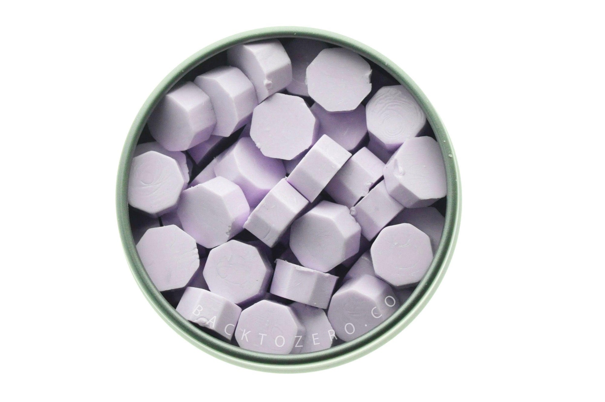 Periwinkle Octagon Sealing Wax Beads - Backtozero B20 - light purple, octagon bead, pastel, purple, sealing wax, tin, Wax Beads