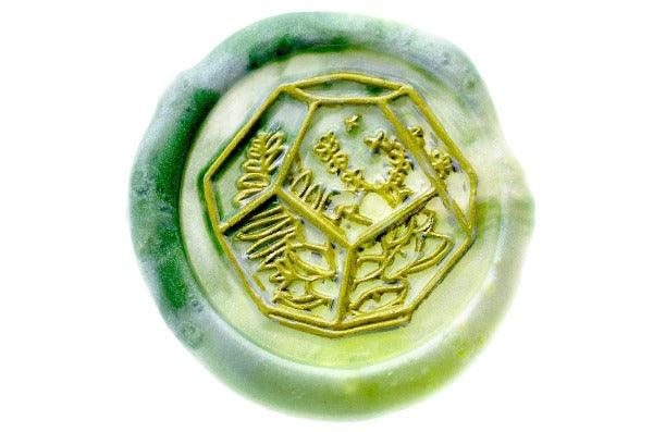Terrarium Succulents Wax Seal Stamp Designed by Petra - Backtozero B20 - 2 layer, 2 layers, 2 level, 2layer, 2layers, 2level, 2levels, Botanical, collaboration, marble, marble wax, mixed wax, Nature, Signature, signaturehandle, succelents, succulent, terrarium