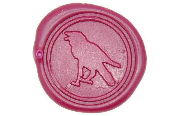 Raven Wax Seal Stamp - Backtozero B20 - Animal, Bird, Burgundy, crow, genericlonghandle, halloween, Holidays, raven