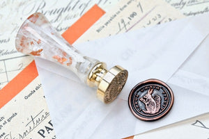 Squirrel Latin Motto Wax Seal Stamp | S - Backtozero B20 - antique, dedication, determination, hard work, latin, latin motto, Message, Retro, Signature, signaturehandle, success