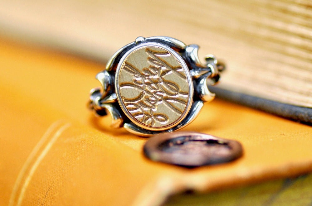 Design your own 10x12mm Fleur de Lis Signet Ring - Backtozero B20 - 1012fleur, 10x12, 925 Silver, accessory, bespoke, Custom, custom ring, customsignet, Design Your Own, fleur, Fleur de Lis, Intaglio, Intaglio ring, jewelry, newarrivals, oval, oval ring, ring, seal, seal ring, signet, signet ring, size 10, size 7, size 8, size 9, wax seal, wax seal stamp