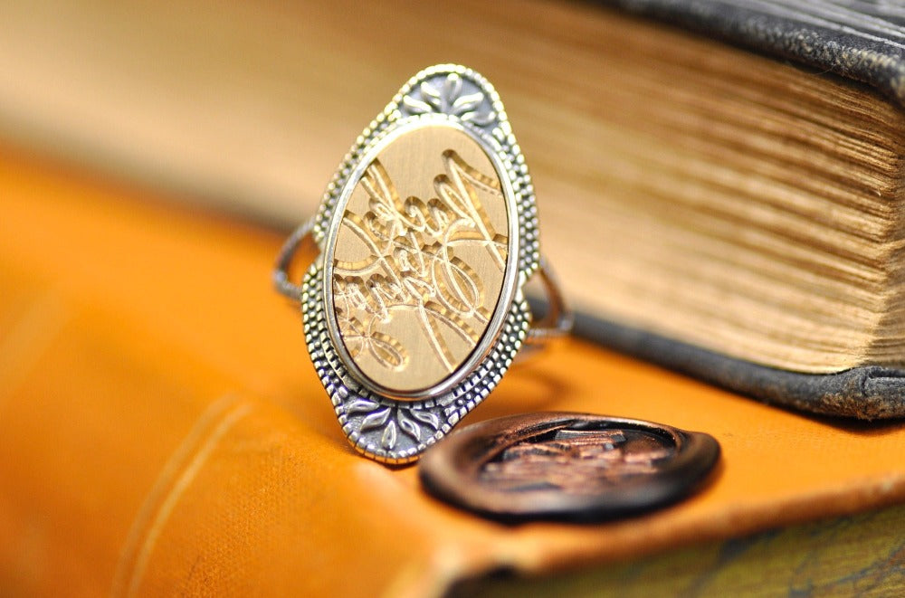 Design your own 11x18mm Frame Signet Ring - Backtozero B20 - 11x18, 925 Silver, accessory, bespoke, Custom, custom ring, customsignet, Design Your Own, Intaglio, Intaglio ring, jewelry, newarrivals, oval, oval ring, ring, seal, seal ring, signet, signet ring, size 6, size 7, size 8, size 9, wax seal, wax seal stamp