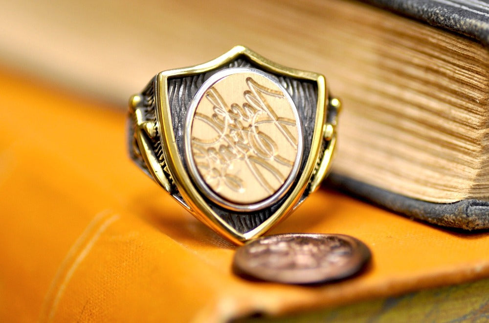 Design your own 12x15mm Shield Signet Ring - Backtozero B20 - 12x15, 925 Silver, accessory, bespoke, Custom, custom ring, customsignet, Design Your Own, Intaglio, Intaglio ring, jewelry, newarrivals, oval, oval ring, ring, seal, seal ring, shield, signet, signet ring, size 10, size 11, size 12, sword, wax seal, wax seal stamp