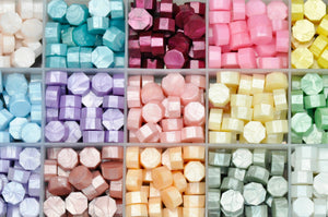 Sealing Wax Beads 15 Grids Palette | Mermaid Dreams - Backtozero B20 - 15 grid, 15grid, Metallic, Metallic Blue, Metallic Green, metallic pink, metallic purple, Metallic Red, newarrivals, octagon bead, palette, pastel, sealing wax, Wax Beads