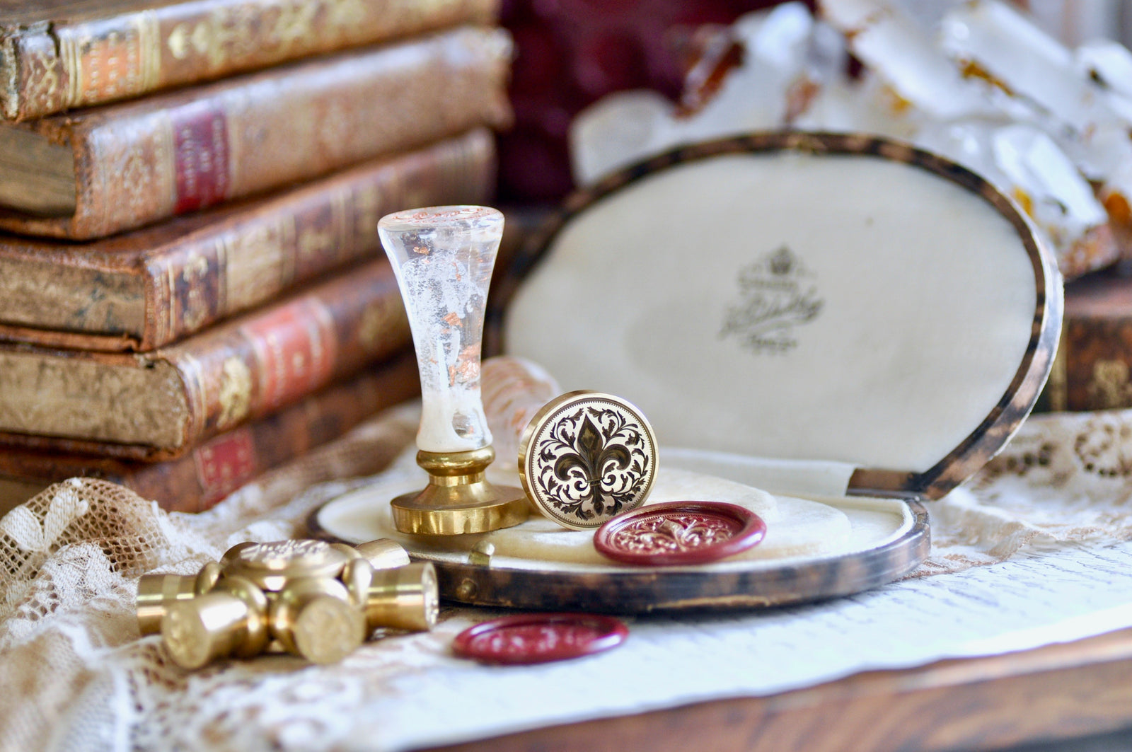 Flourish Fleur de Lis 3D Emboss Wax Seal Stamp