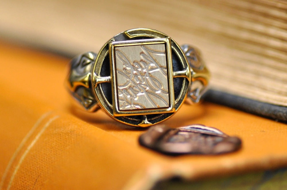 Design your own 8x10mm Rect Round Signet Ring - Backtozero B20 - 8x10, 925 Silver, accessory, bespoke, Custom, custom ring, customsignet, Design Your Own, Intaglio, Intaglio ring, jewelry, newarrivals, rectangle, ring, seal, seal ring, signet, signet ring, size 10, size 11, size 9, wax seal, wax seal stamp