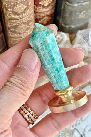 OOAK Amazonite Dual-Purpose Wax Seal Handle & Pendant Necklace (Pre-Order / Ship in mid-June)