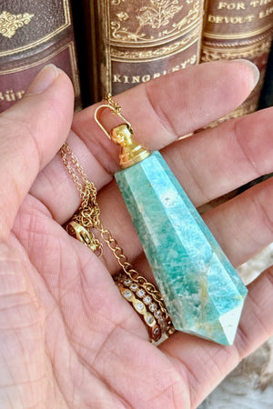 OOAK Amazonite Dual-Purpose Wax Seal Handle & Pendant Necklace (Pre-Order / Ship in mid-June)