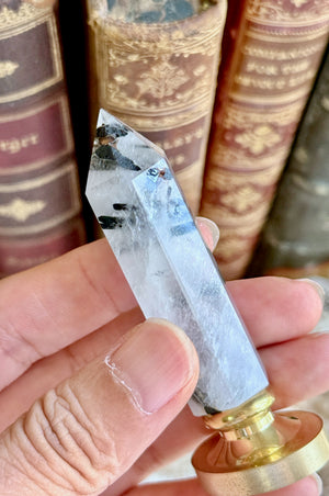 OOAK Black Rutilated Quartz Point Tower Wax Seal Handle
