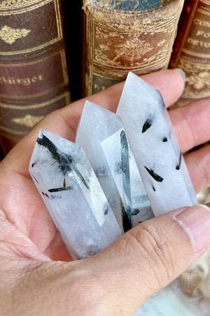 OOAK Black Rutilated Quartz Point Tower Wax Seal Handle