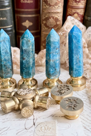 OOAK Blue Apatite Point Tower Wax Seal Handle