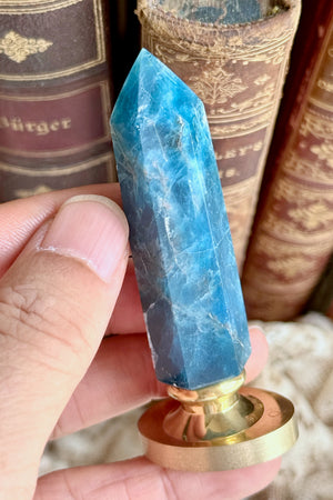 OOAK Blue Apatite Point Tower Wax Seal Handle