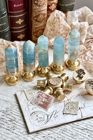 OOAK Blue Onyx Point Tower Wax Seal Handle