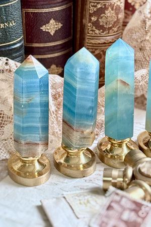 OOAK Blue Onyx Point Tower Wax Seal Handle