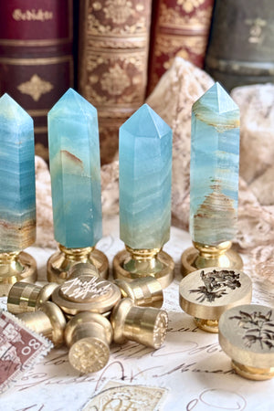 OOAK Blue Onyx Point Tower Wax Seal Handle