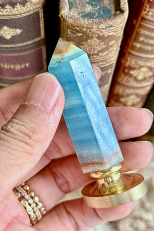 OOAK Blue Onyx Point Tower Wax Seal Handle