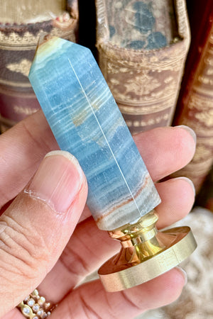 OOAK Blue Onyx Point Tower Wax Seal Handle