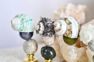 OOAK Crystal Stone Seashell Wax Seal Handle