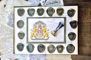 Heraldic Pattern Shield Wax Seal Stamp | Ermine - Backtozero B20 - Heraldic, heraldry, pattern, shield, Signature, signaturehandle