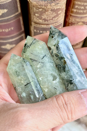 OOAK Prehnite Point Tower Wax Seal Handle