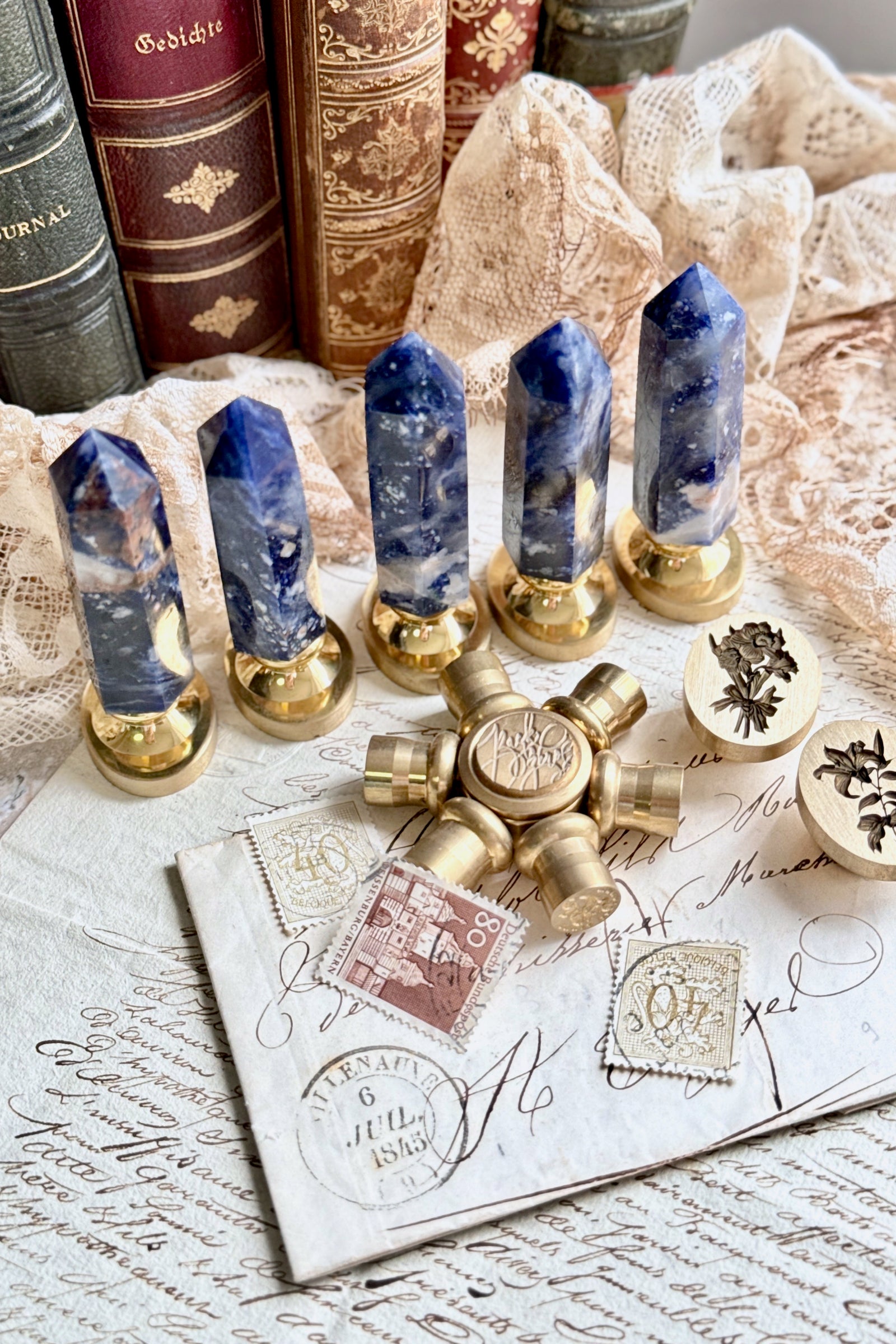 OOAK Sodalite Point Tower Wax Seal Handle