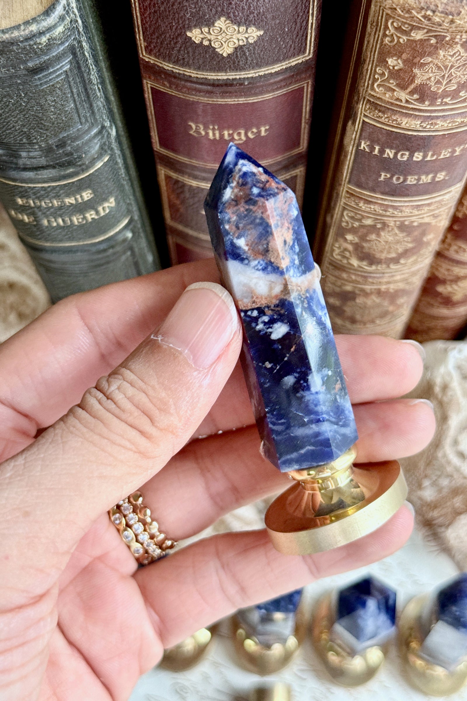 OOAK Sodalite Point Tower Wax Seal Handle