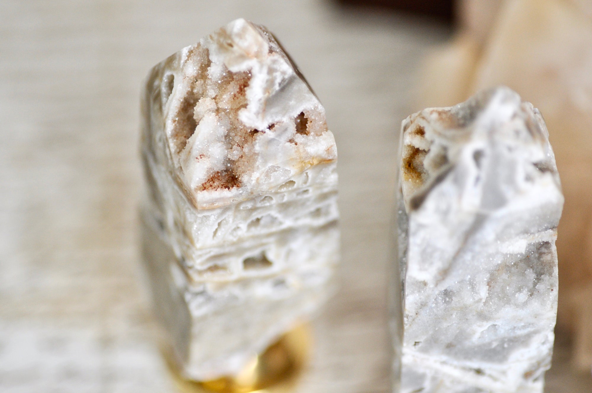 OOAK White Sphalerite Druzy Point Tower Wax Seal Handle