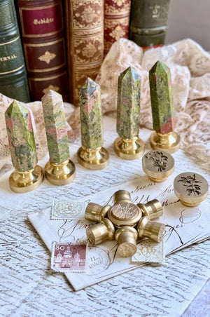 OOAK Unakite Point Tower Wax Seal Handle