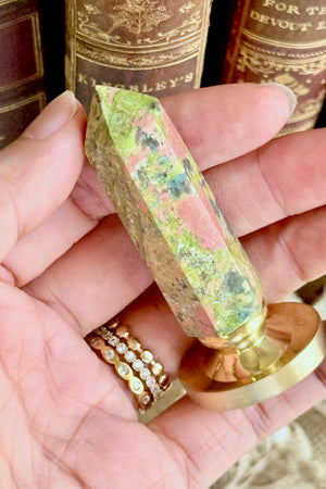 OOAK Unakite Point Tower Wax Seal Handle