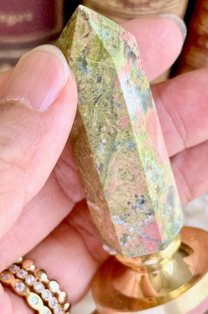 OOAK Unakite Point Tower Wax Seal Handle