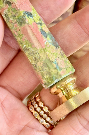 OOAK Unakite Point Tower Wax Seal Handle
