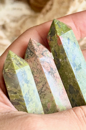OOAK Unakite Point Tower Wax Seal Handle