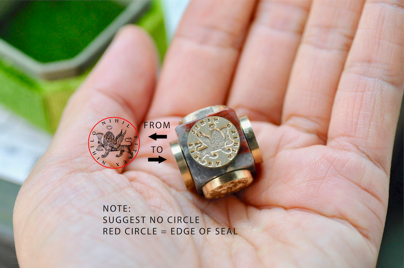 OOAK Design Your Own Cube Wax Seal | African Bloodstone - Backtozero B20 - antique, antique inspired, bespoke, cube, Custom, customcube, Design Your Own, natural stone, newarrivals, Retro, stone