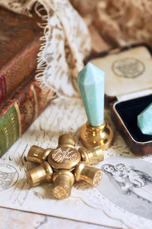OOAK Amazonite Dual-Purpose Wax Seal Handle Pendant Necklace