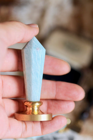 OOAK Amazonite Dual-Purpose Wax Seal Handle Pendant Necklace