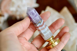 OOAK Amethyst Agate Point Tower Wax Seal Handle