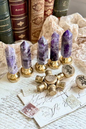 OOAK Amethyst Point Tower Wax Seal Handle