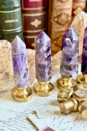 OOAK Amethyst Point Tower Wax Seal Handle