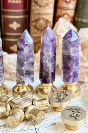 OOAK Amethyst Point Tower Wax Seal Handle